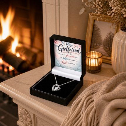 My Girlfriend Personalised Eternal Heart Necklace In Keepsake Box