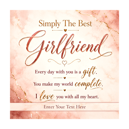 Simply The Best Girlfriend Personalised Love Interlocking Hearts Necklace In Keepsake Box