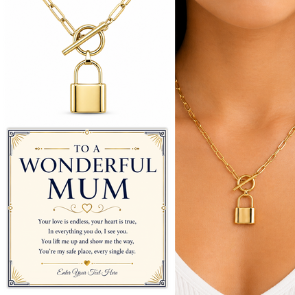 To A Wonderful Mum Personalised Love Lock Necklace In Keepsake Box