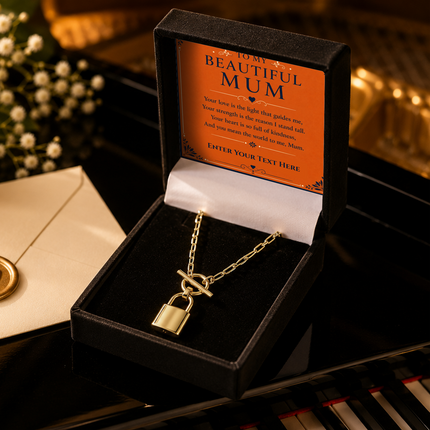 To My Beautiful Mum Personalised Love Lock Necklace In Keepsake Box
