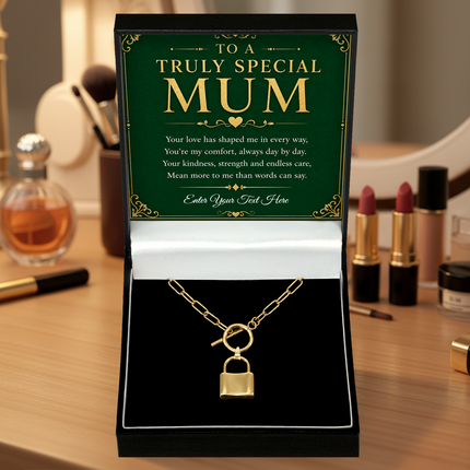 To A Truly Special Mum Personalised Love Lock Necklace In Keepsake Box