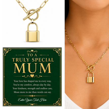 To A Truly Special Mum Personalised Love Lock Necklace In Keepsake Box