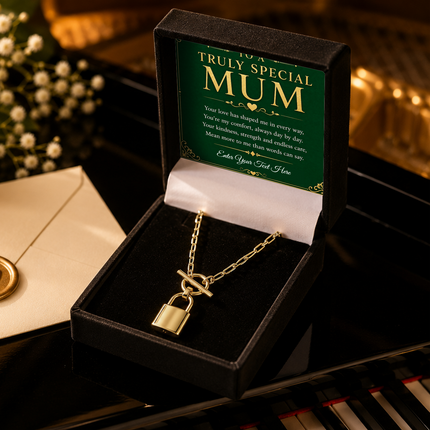 To A Truly Special Mum Personalised Love Lock Necklace In Keepsake Box