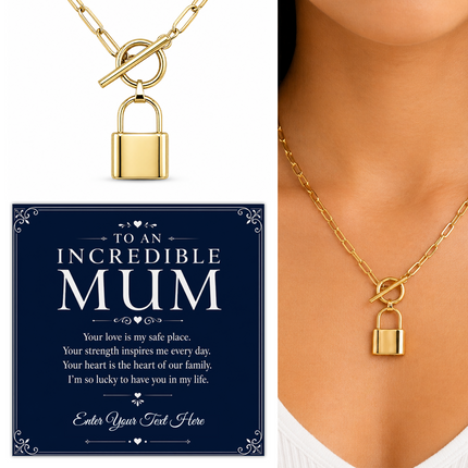 To An Incredible Mum Personalised Love Lock Necklace In Keepsake Box