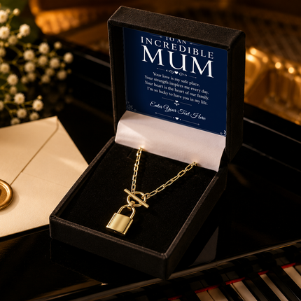 To An Incredible Mum Personalised Love Lock Necklace In Keepsake Box