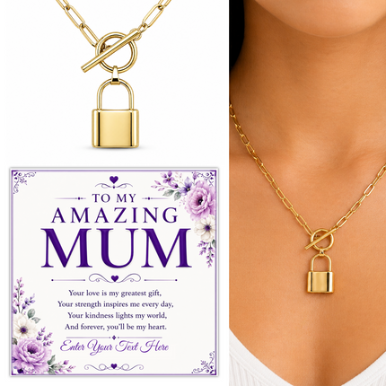 To My Amazing Mum Personalised Love Lock Necklace In Keepsake Box