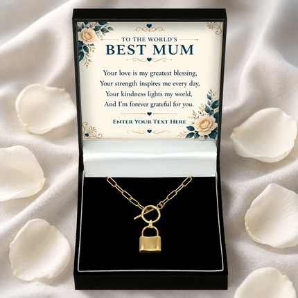 To The Worlds Best Mum Personalised Love Lock Necklace In Keepsake Box