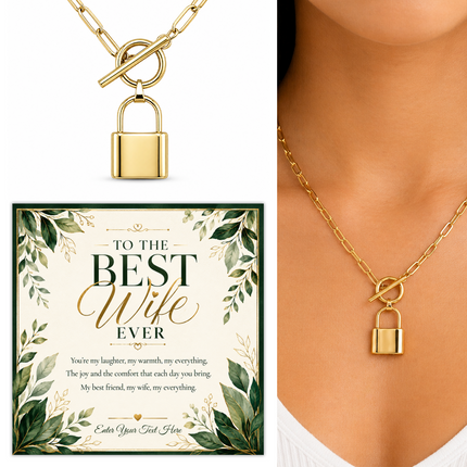 To The Best Wife Ever Personalised Love Lock Necklace In Keepsake Box
