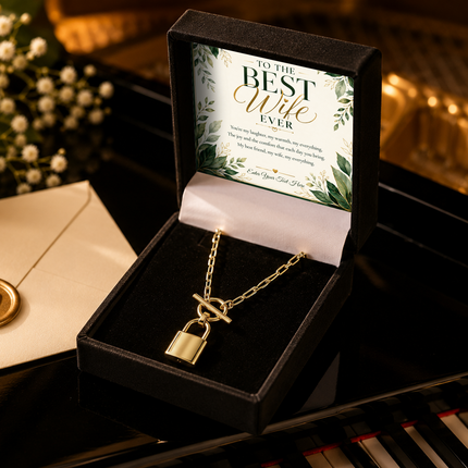 To The Best Wife Ever Personalised Love Lock Necklace In Keepsake Box