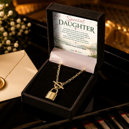 To A Truly Special Daughter Personalised Love Lock Necklace In Keepsake Box