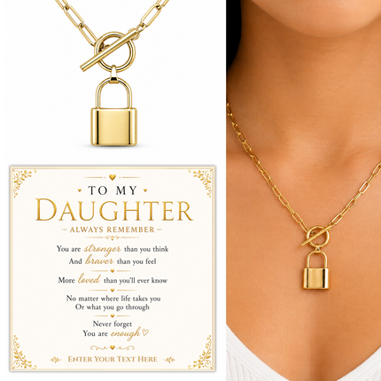 To My Daughter Personalised Love Lock Necklace In Keepsake Box