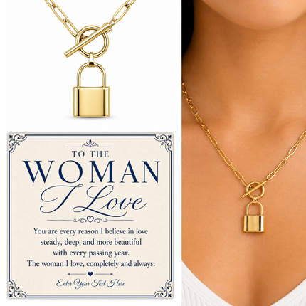 To The Woman I Love Personalised Love Lock Necklace In Keepsake Box