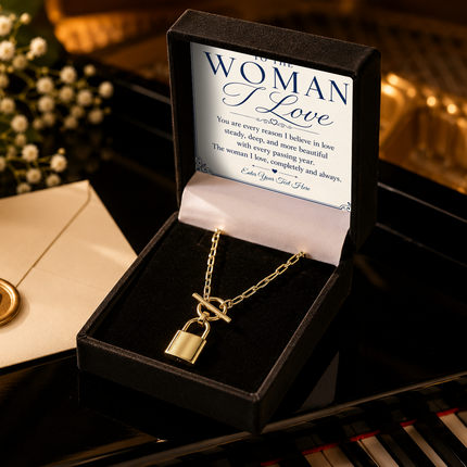 To The Woman I Love Personalised Love Lock Necklace In Keepsake Box