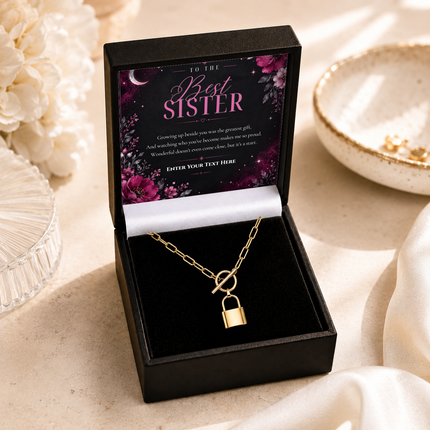To The Best Sister Personalised Love Lock Necklace In Keepsake Box