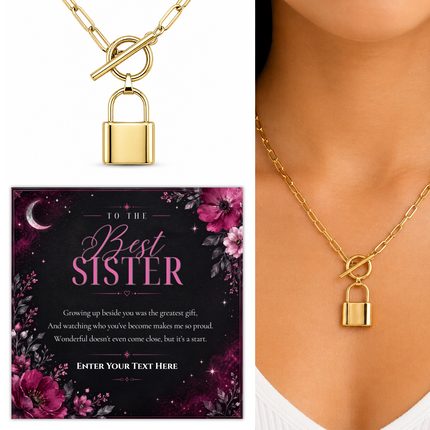To The Best Sister Personalised Love Lock Necklace In Keepsake Box