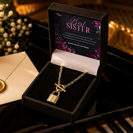To The Best Sister Personalised Love Lock Necklace In Keepsake Box