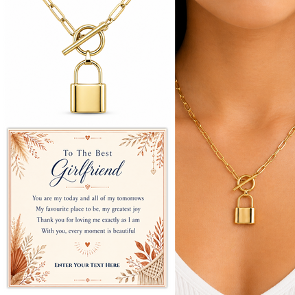 To The Best Girlfriend Personalised Love Lock Necklace In Keepsake Box