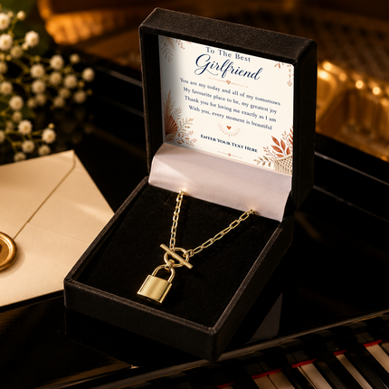 To The Best Girlfriend Personalised Love Lock Necklace In Keepsake Box