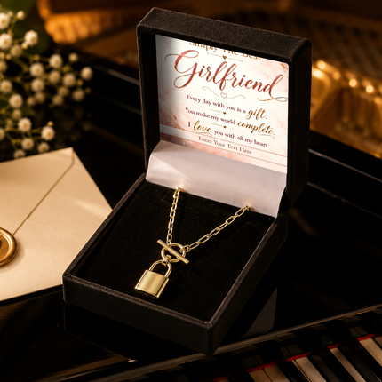 Simply The Best Girlfriend Personalised Love Lock Necklace In Keepsake Box