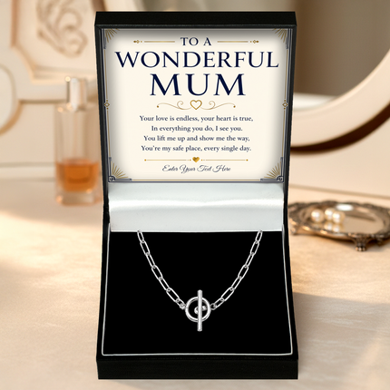 To A Wonderful Mum Personalised Unity Chain Necklace In Keepsake Box