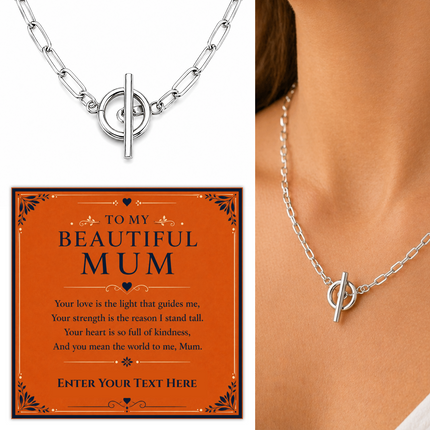 To My Beautiful Mum Personalised Unity Chain Necklace In Keepsake Box