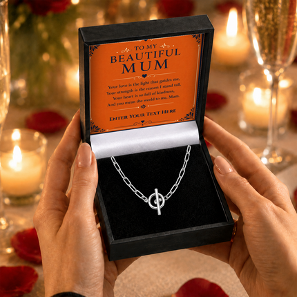 To My Beautiful Mum Personalised Unity Chain Necklace In Keepsake Box