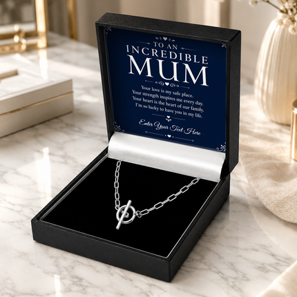To An Incredible Mum Personalised Unity Chain Necklace In Keepsake Box