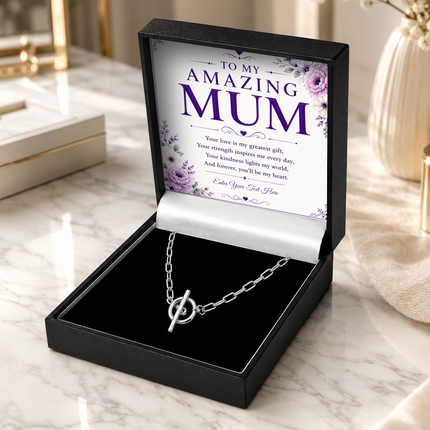 To My Amazing Mum Personalised Unity Chain Necklace In Keepsake Box