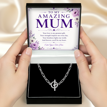 To My Amazing Mum Personalised Unity Chain Necklace In Keepsake Box