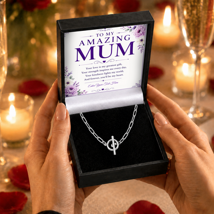 To My Amazing Mum Personalised Unity Chain Necklace In Keepsake Box