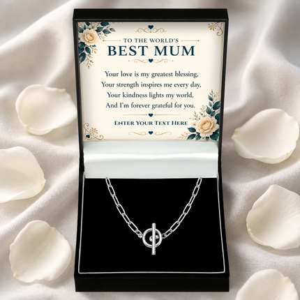 To The Worlds Best Mum Personalised Unity Chain Necklace In Keepsake Box