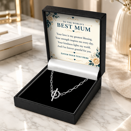 To The Worlds Best Mum Personalised Unity Chain Necklace In Keepsake Box