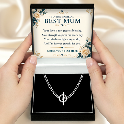 To The Worlds Best Mum Personalised Unity Chain Necklace In Keepsake Box