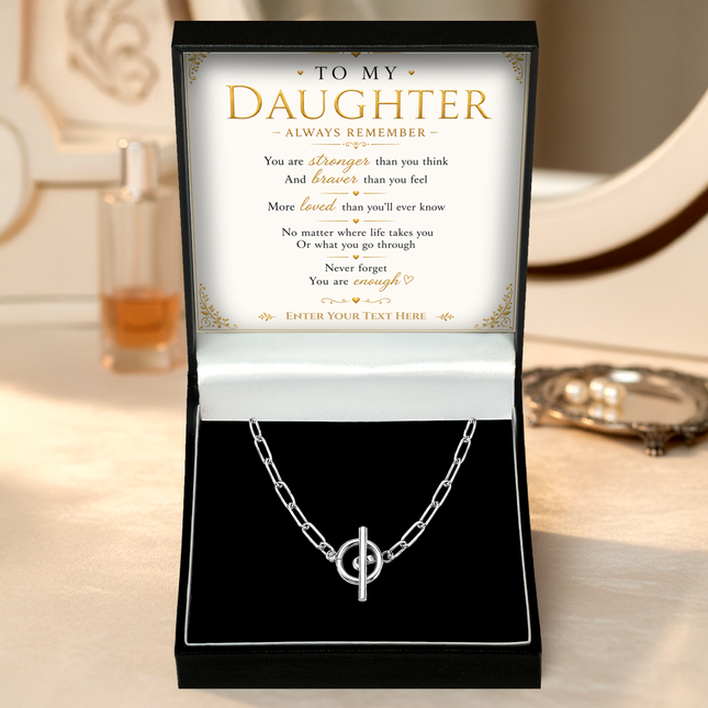 To My Daughter Personalised Unity Chain Necklace In Keepsake Box