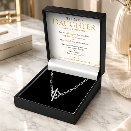 To My Daughter Personalised Unity Chain Necklace In Keepsake Box