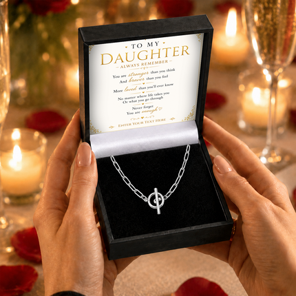 To My Daughter Personalised Unity Chain Necklace In Keepsake Box