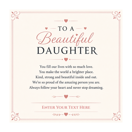 To A Beautiful Daughter Personalised Unity Chain Necklace In Keepsake Box