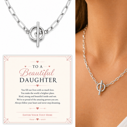 To A Beautiful Daughter Personalised Unity Chain Necklace In Keepsake Box