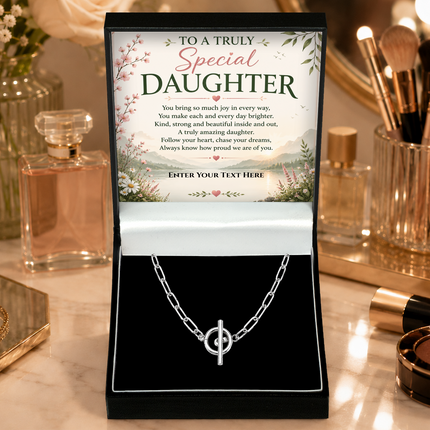 To A Truly Special Daughter Personalised Unity Chain Necklace In Keepsake Box