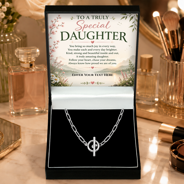 To A Truly Special Daughter Personalised Unity Chain Necklace In Keepsake Box