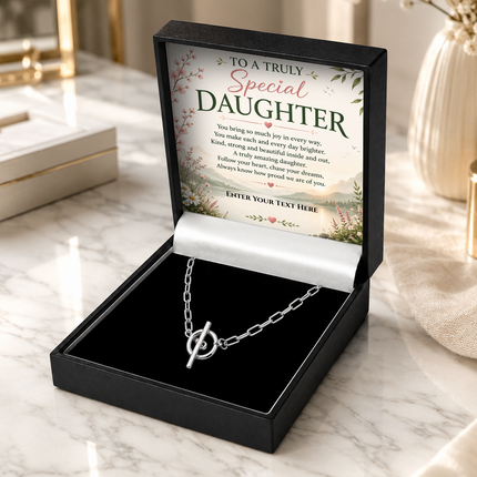 To A Truly Special Daughter Personalised Unity Chain Necklace In Keepsake Box