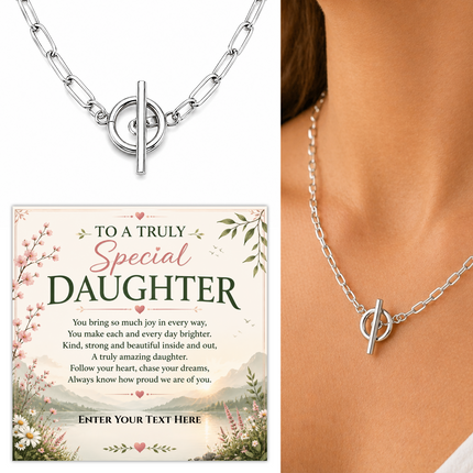 To A Truly Special Daughter Personalised Unity Chain Necklace In Keepsake Box
