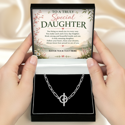 To A Truly Special Daughter Personalised Unity Chain Necklace In Keepsake Box