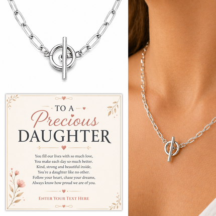 To A Precious Daughter Personalised Unity Chain Necklace In Keepsake Box