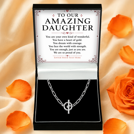 To Our Amazing Daughter Personalised Unity Chain Necklace In Keepsake Box