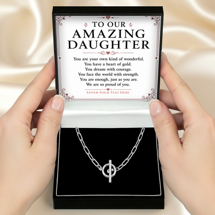 To Our Amazing Daughter Personalised Unity Chain Necklace In Keepsake Box
