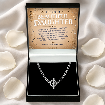 To Our Beautiful Daughter Personalised Unity Chain Necklace In Keepsake Box