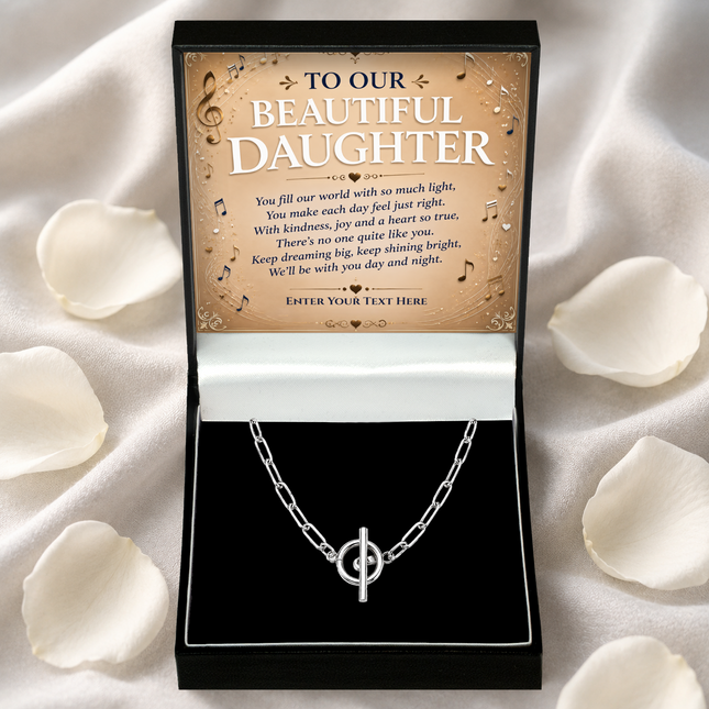 To Our Beautiful Daughter Personalised Unity Chain Necklace In Keepsake Box