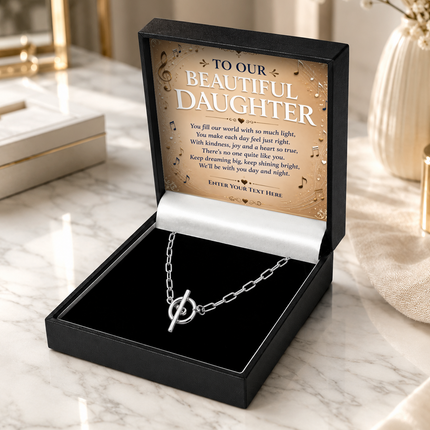 To Our Beautiful Daughter Personalised Unity Chain Necklace In Keepsake Box