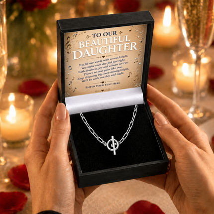 To Our Beautiful Daughter Personalised Unity Chain Necklace In Keepsake Box